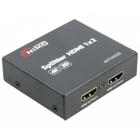 HDMI-1x2 / Distribuidor HDMI activo 4K - 3D - 1 entrada 2 salidas Nimo