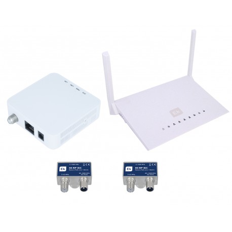 KIT-IPAC / Kit para extensión IPTV+WiFi dual por coaxial EK