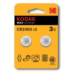 CR2450 / Pila de litio tipo botón CR2450 (3V)    (Blister 2 unidades) Kodak