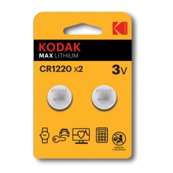 CR1220 / Pila de litio tipo botón CR1220 (3V)    (Blister 2 unidades) Kodak