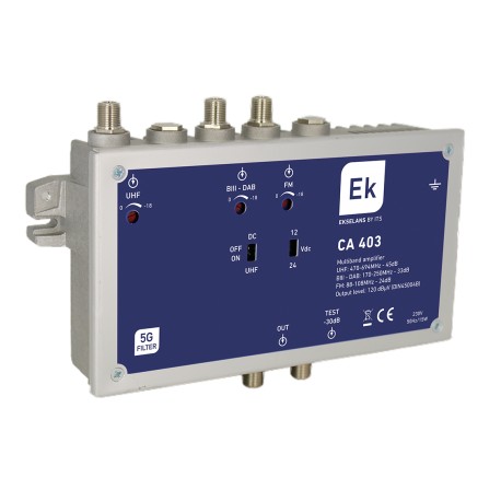 CA403 / Central amplificadora alta potencia (FM/BIII-DAB/UHF) 24/33/45dB EK