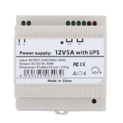 PS12V5A-UPS / Fuente alimentación 12Vdc / 5A función UPS carril DIN