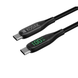 USBC-USBC/LED - Cable carga/datos USB C -> USB C (1m) con Display LED Kodak