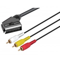 XC CABLE / Cable 3 RCA AV a SCART (2m)